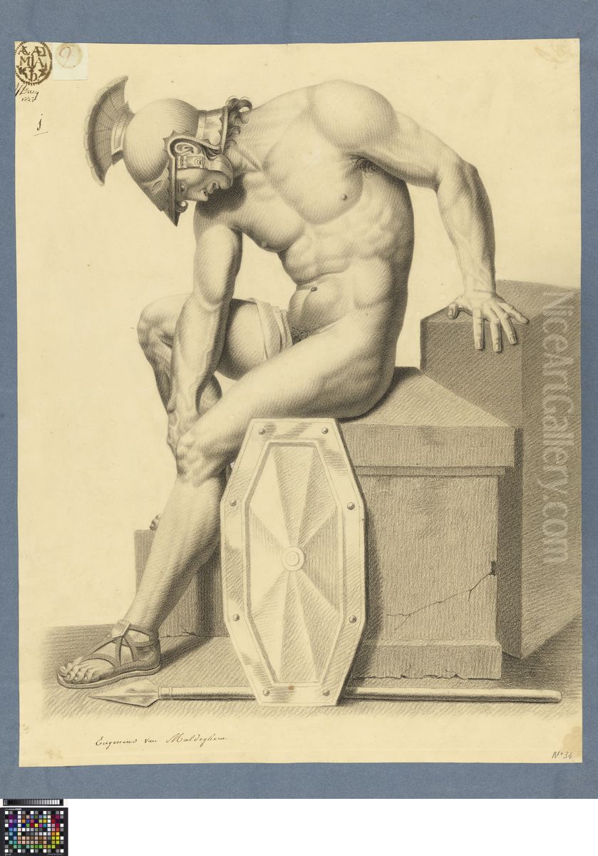 Roman warrior Oil Painting by Marc Antoine Hervier