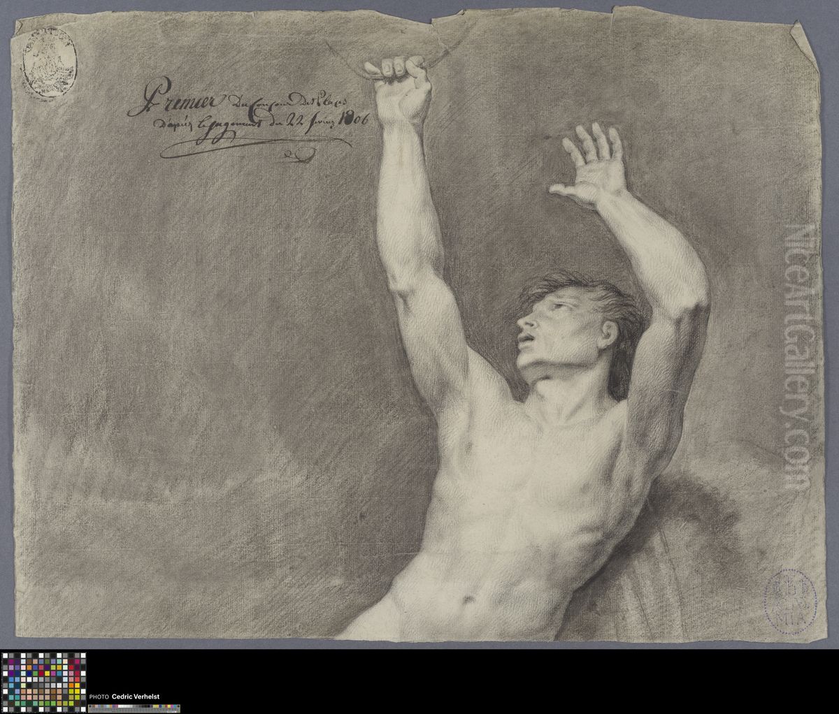 standing male nude Oil Painting by Ignatius Josephus van Regemorter