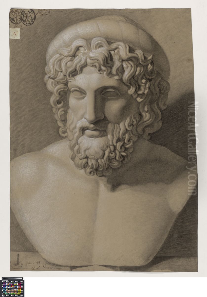 bust of Asclepius Oil Painting by Charles Devos