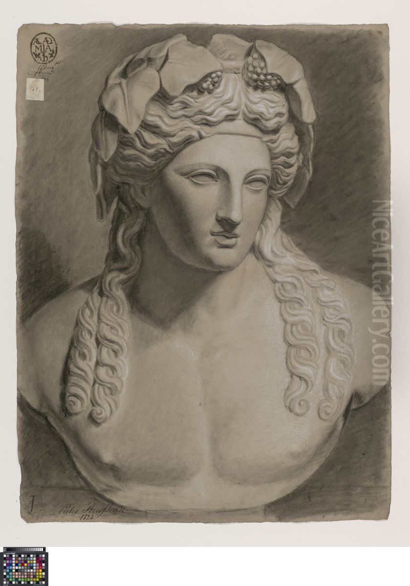 bust of Dionysus Oil Painting by Pierre Rousseau