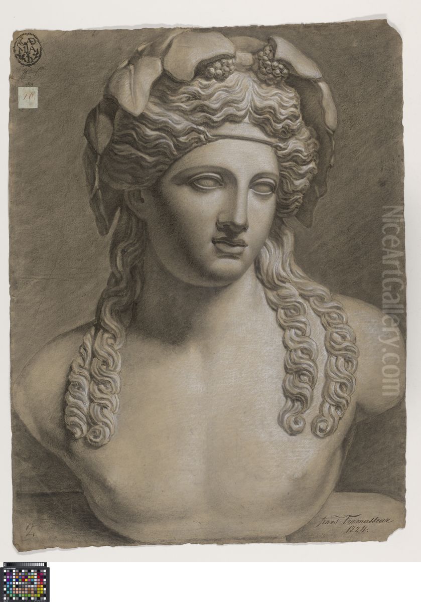 bust of Dionysus Oil Painting by Francois Tramaseur