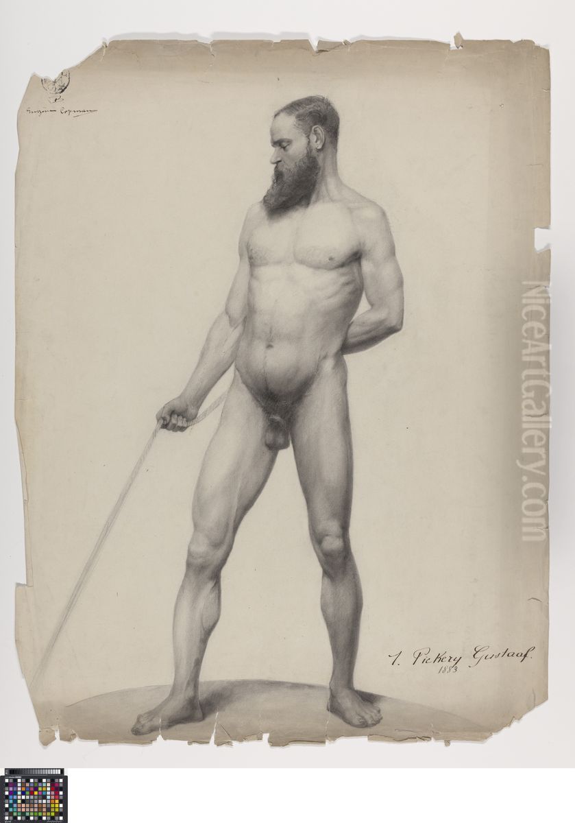 standing male nude Oil Painting by Gustaaf Pickery
