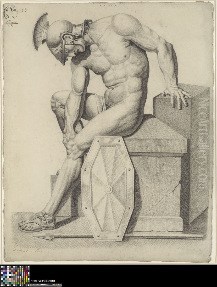 Roman soldier Oil Painting by Marc Antoine Hervier