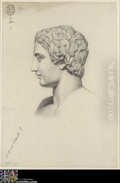 bust of a faun Oil Painting by Charles D'Hondt