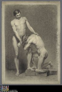 kneeling and standing male nude