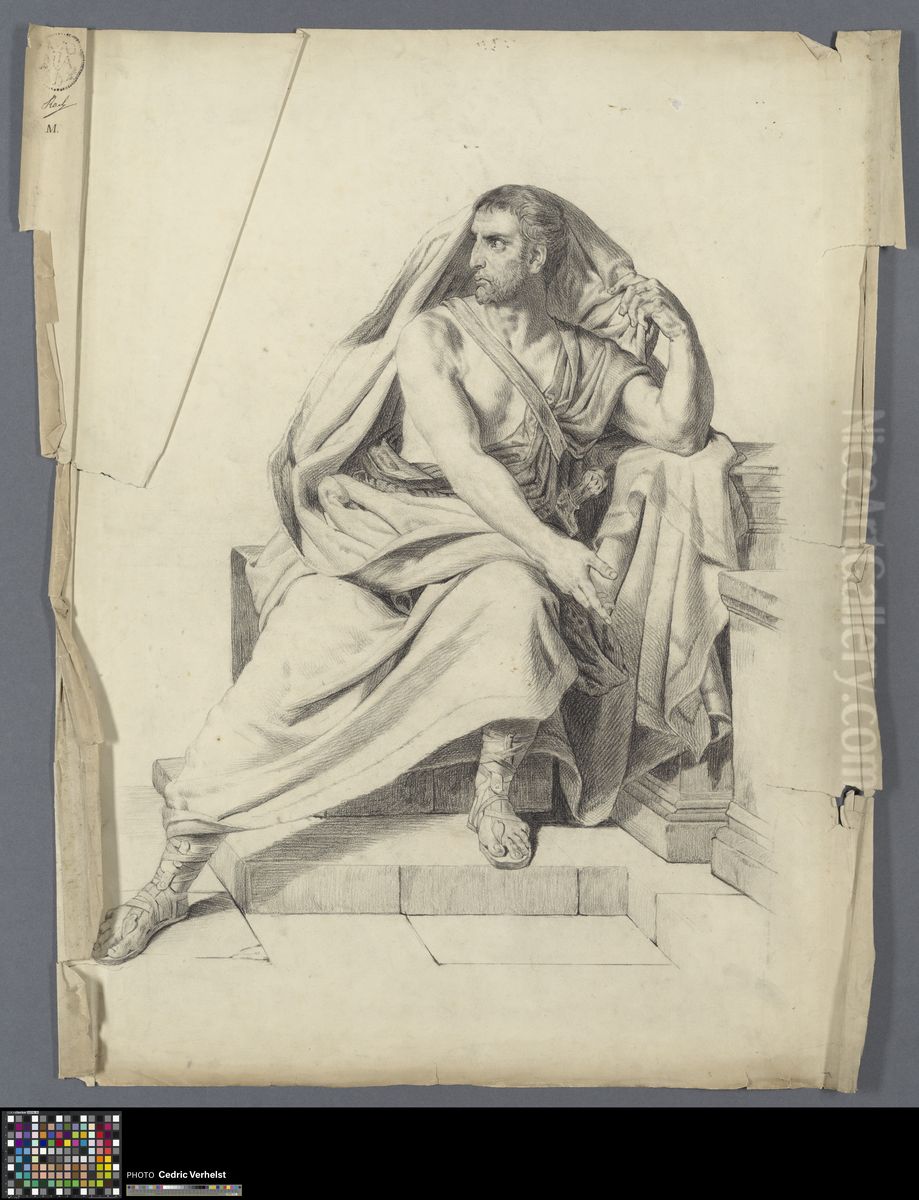 seated man with a sword Oil Painting by Hendrik Pickery