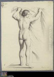 standing male nude, seen from behind
