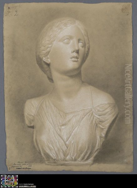bust of a fleeing Niobide Oil Painting by Theodore-Joseph Canneel