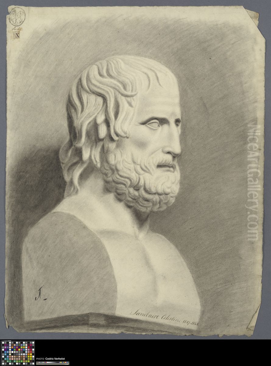 bust of Euripides Oil Painting by Celestin Sambaert bust of Euripides Oil Painting by Celestin Sambaert