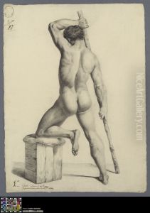 standing male nude, seen from behind