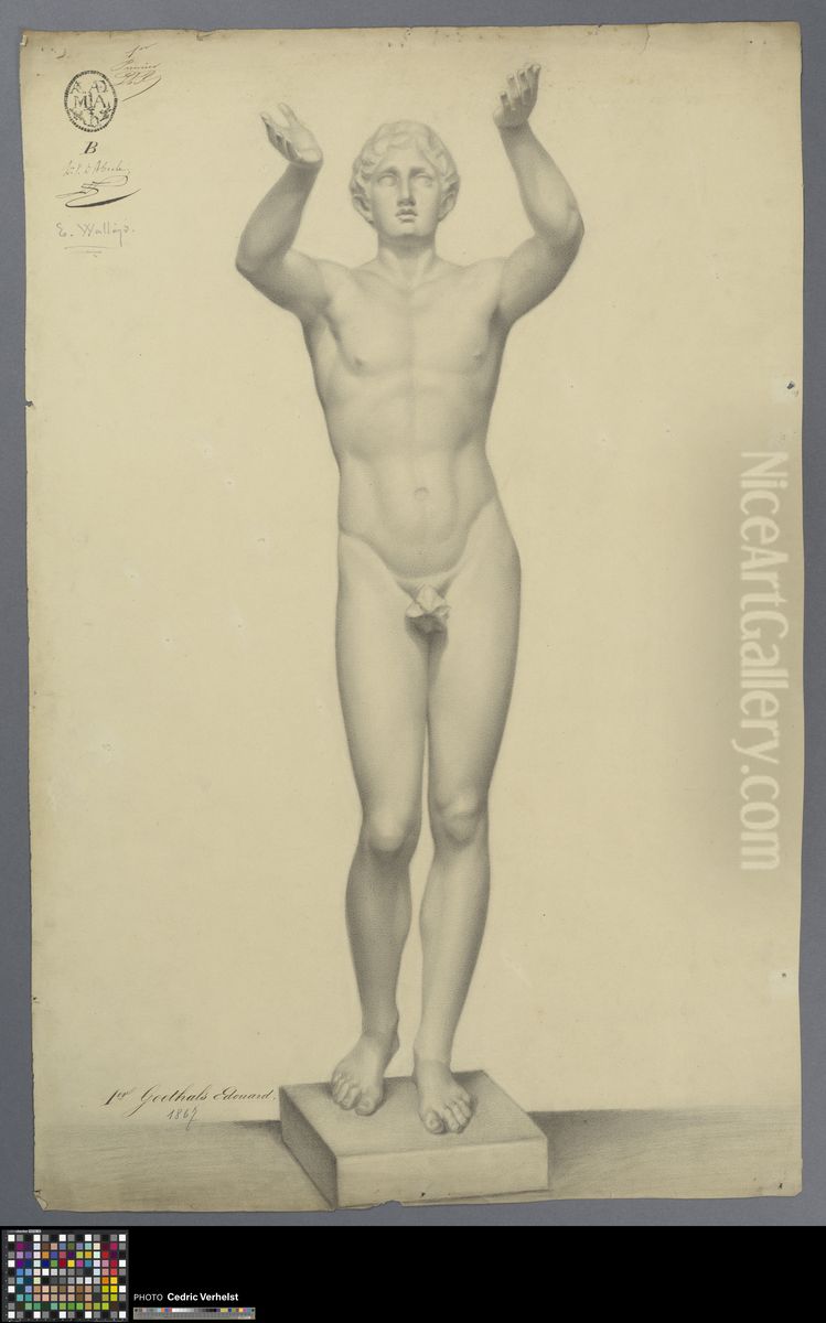 young male nude Oil Painting by Edouard Goethals