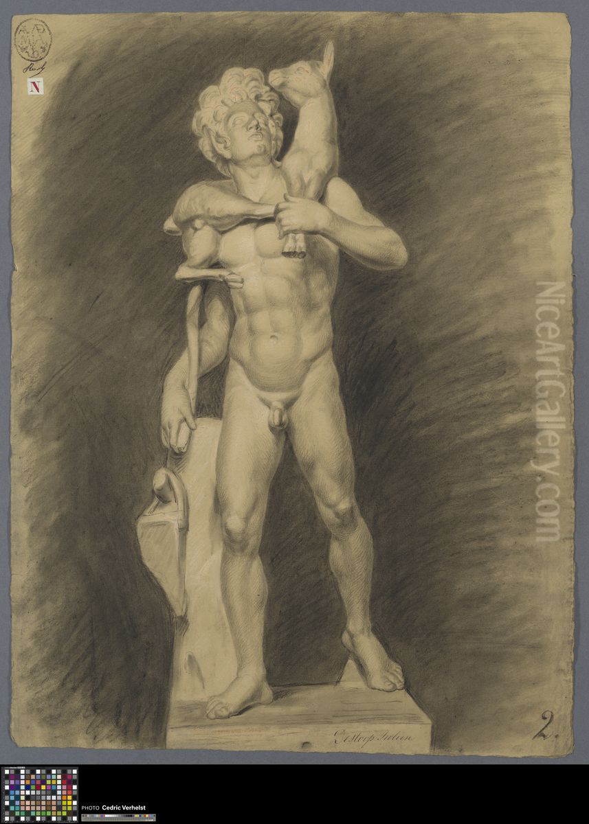 faun with kid Oil Painting by Henri Julien De Stoop