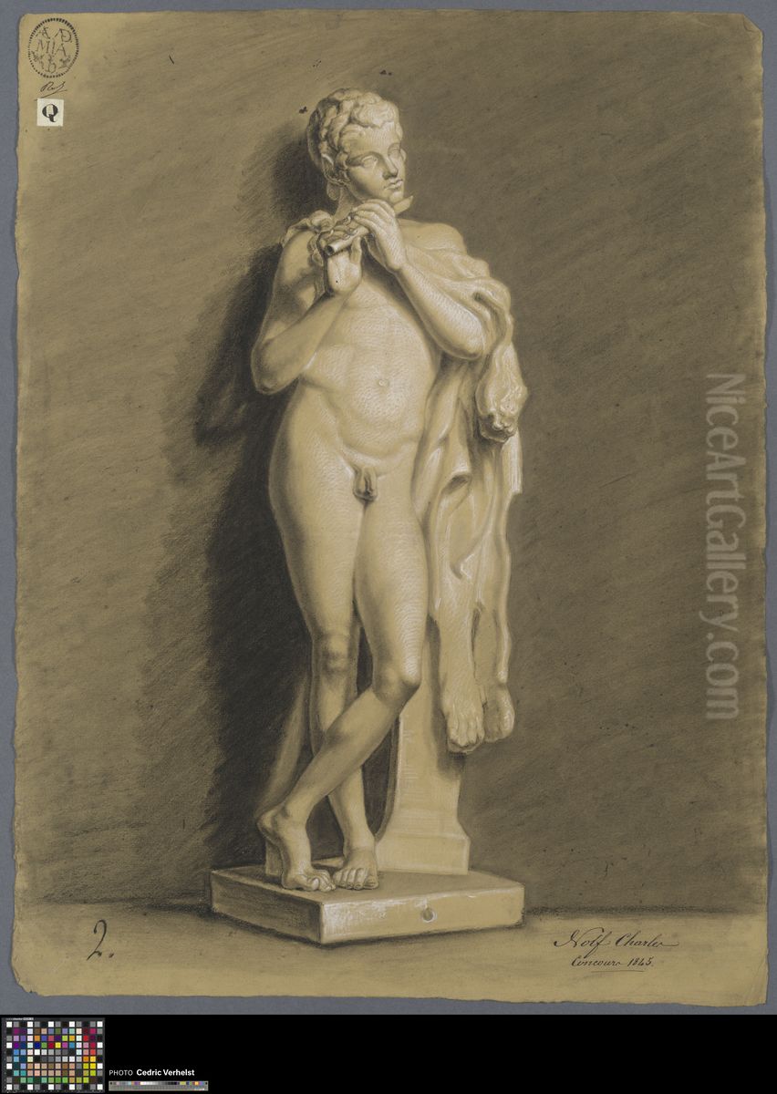satyr with flute Oil Painting by Charles Nolf