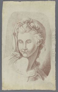 portrait of a young woman with a chain of pearls in her hair
