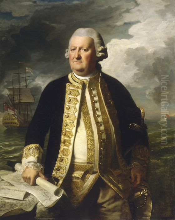 Portrait of Admiral Clark Gayton (1712-1785) Oil Painting by John Singleton Copley