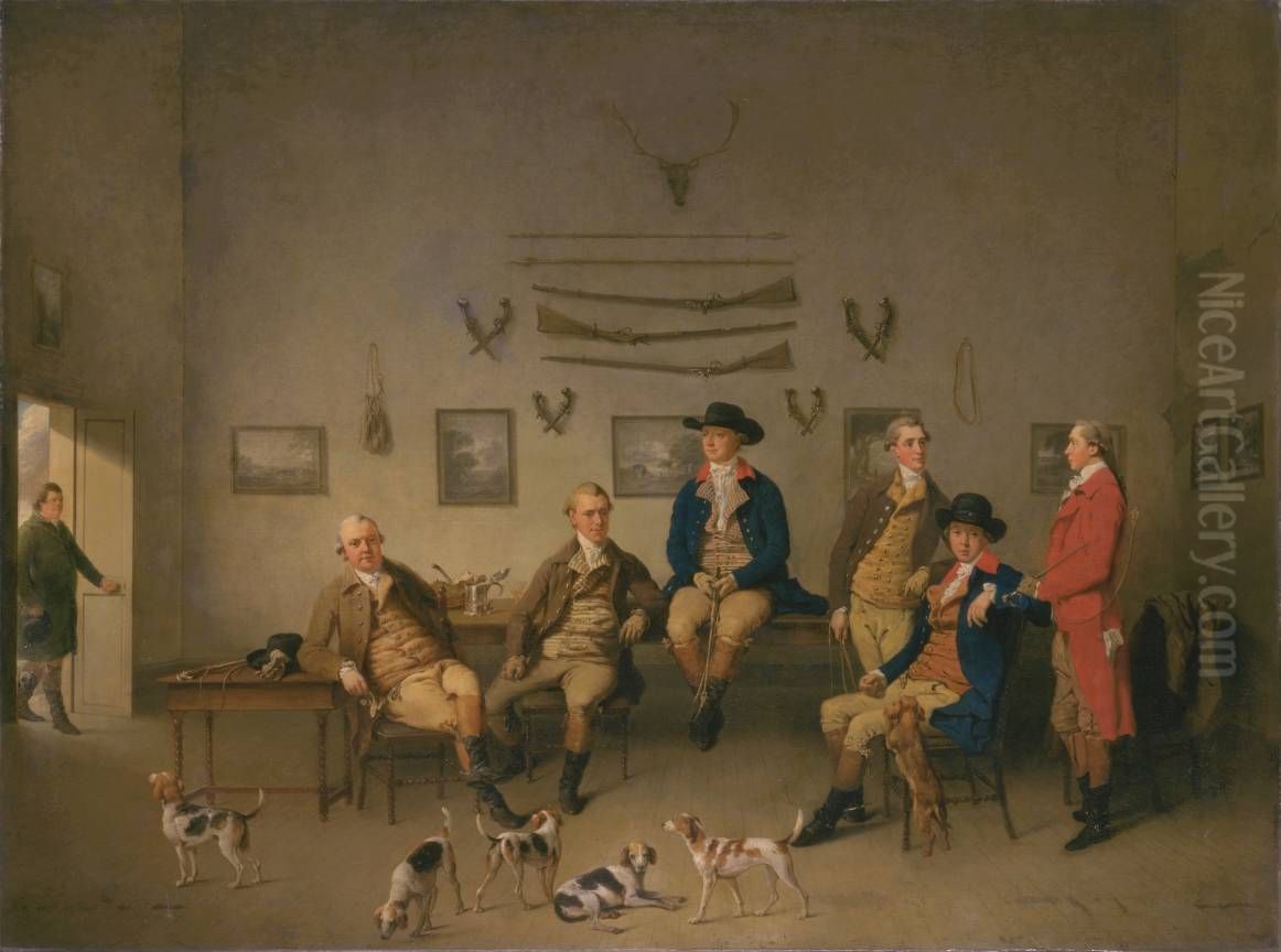 Members of the Carrow Abbey Hunt Oil Painting by Philip Reinagle