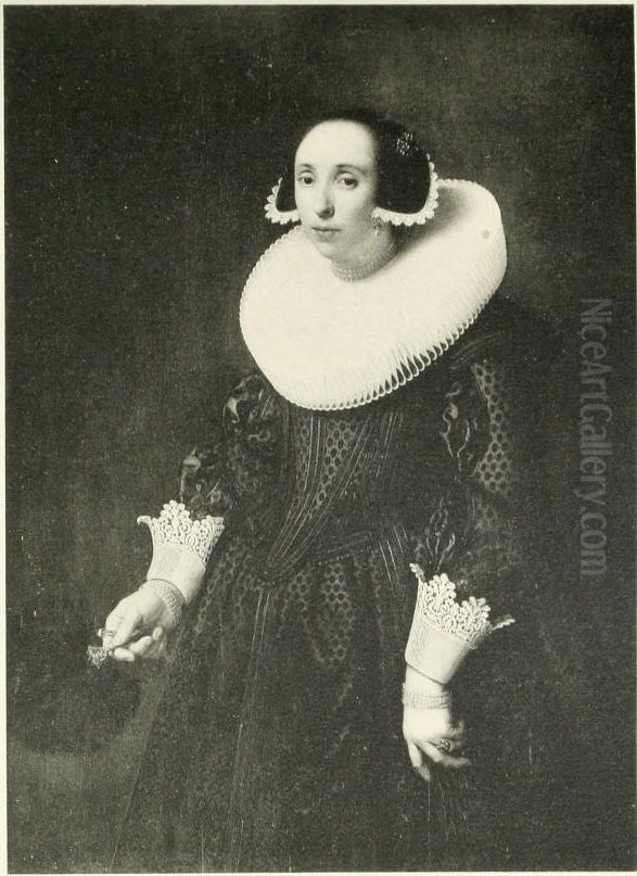 Portrait of a woman Oil Painting by Nicolaes Eliaszoon Pickenoy
