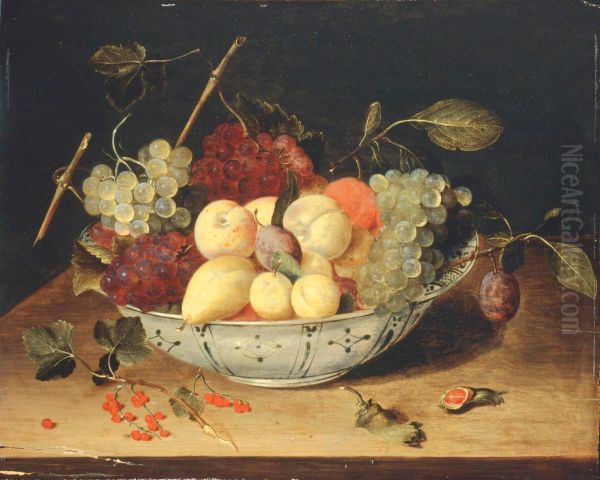 Fruchte in einer Wanli-Porzellanschale Oil Painting by Isaak Soreau