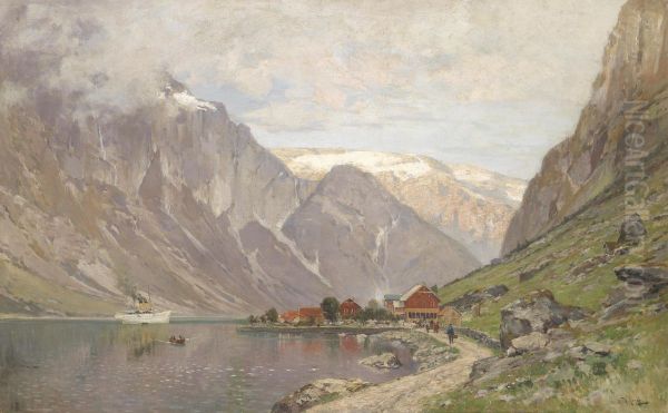 Grosse Fjordlandschaft Oil Painting by Walter Moras