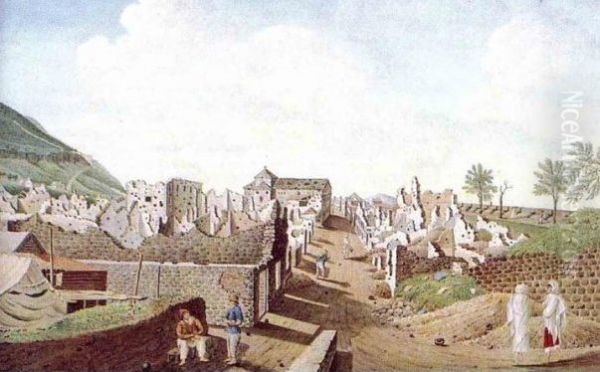 Main Street after the Siege by Captain Davis looking South. Oil Painting by unknown