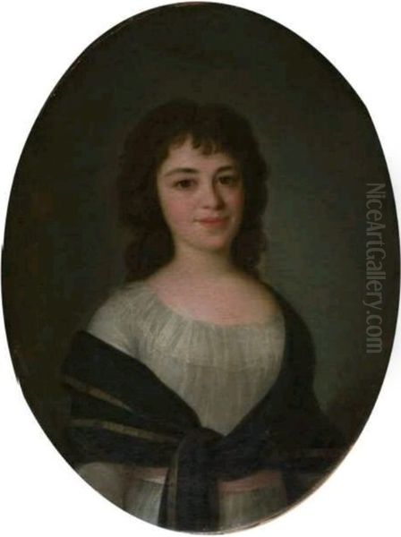 Portrait of Anna Artiomievna Buturlina Oil Painting by Fyodor Rokotov