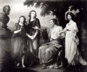 Chancellor Andrzej Zamoyski with His Children Before a Bust of Jan Zamoyski.