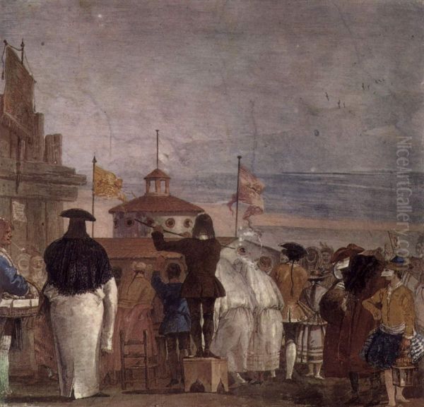 Die Neue Welt Oil Painting by Giovanni Domenico Tiepolo