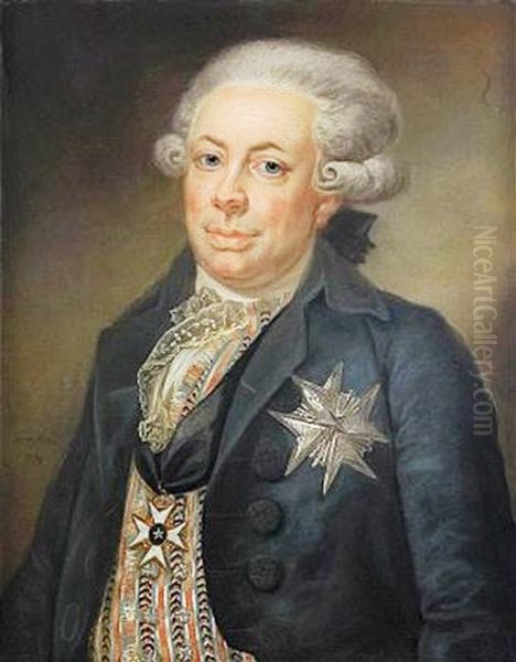 Portrait of Carl Gustaf Piper (1737-1803) Oil Painting by Jonas Forsslund