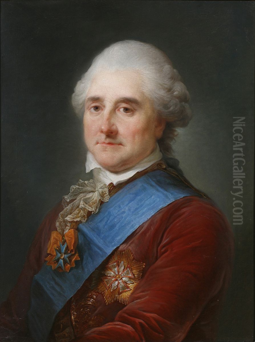 Portret Stanislawa Augusta w czerwonym fraku. Oil Painting by Marcello Bacciarelli