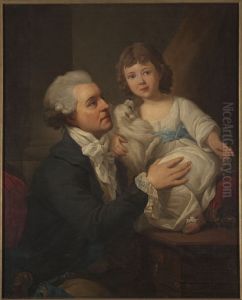 Portret Michala Jerzego Wandalina Mniszcha (1742-1806) z corka Elzbietka (1787/92-1830) i pieskiem Kiopkiem