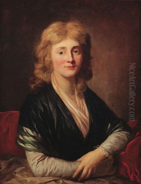 Portrait of Juliane Wilhelmine Sophie von Sivers Oil Painting by Anton Graff