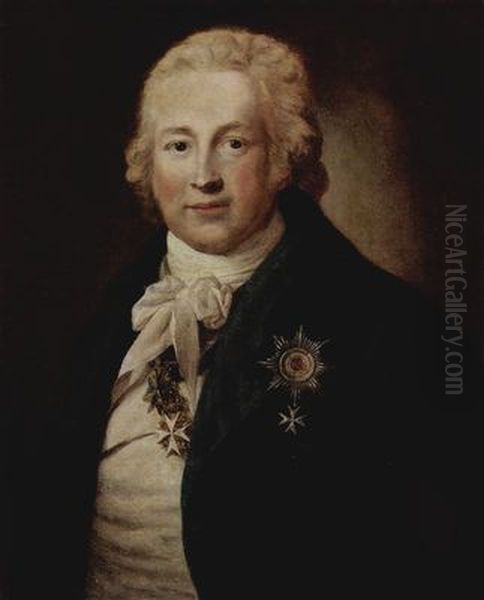 Portrait ofChristoph Johann Friedrich Graf von Medem(1763-1838) Oil Painting by Anton Graff