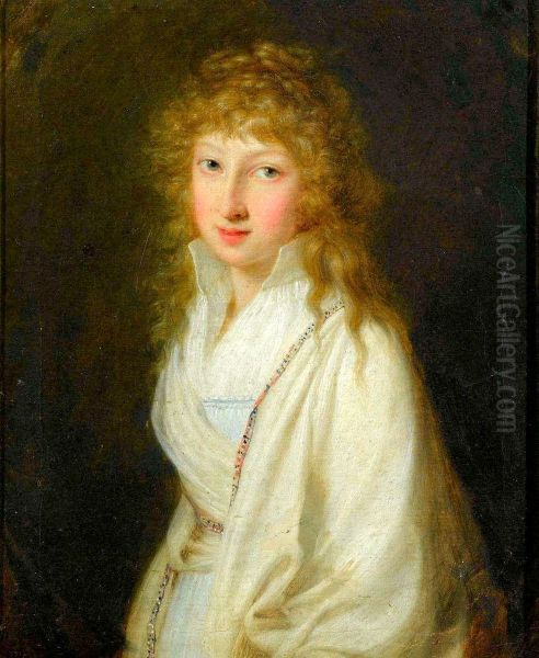 Portret Krystyny Potockiej (ok.1776-1800) Oil Painting by Gaspare Landi