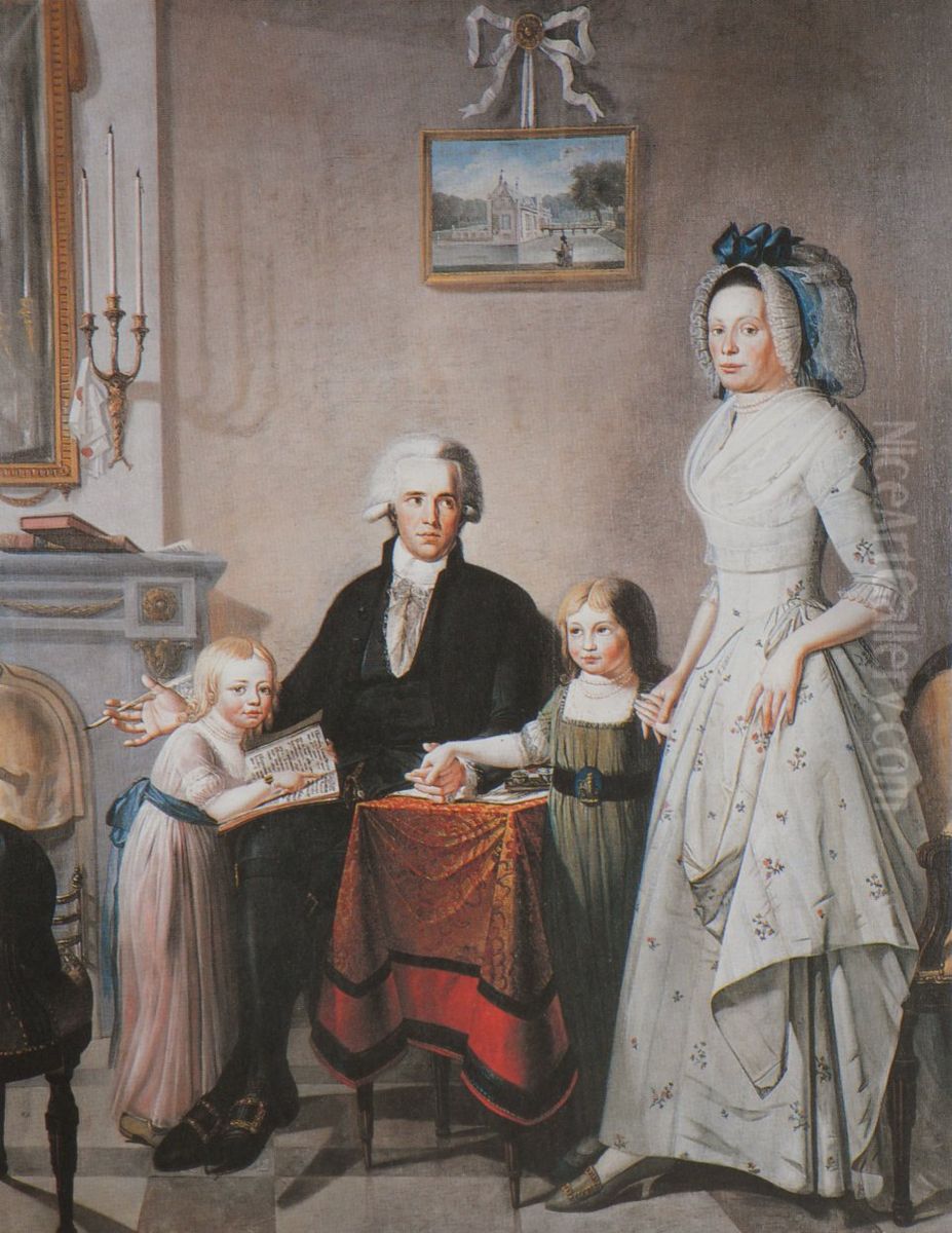 Familieportret H.L. Wijchgel van Lellens Oil Painting by Gerardus de San
