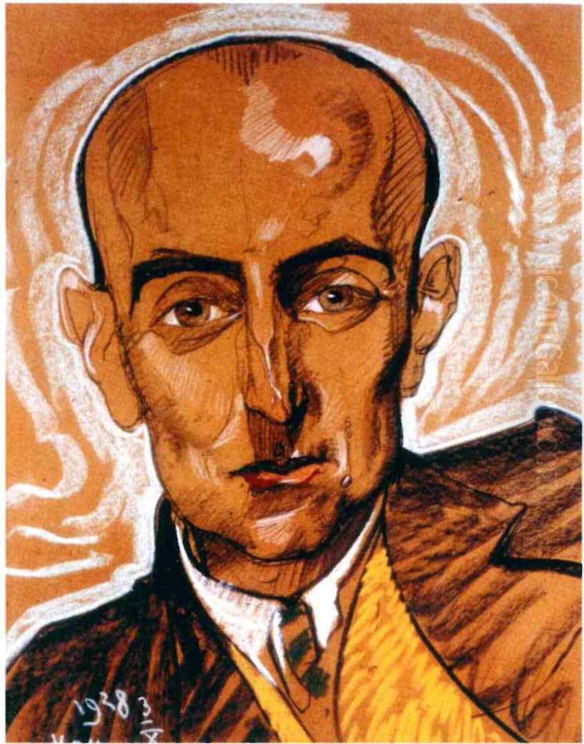 Portret meski (Anastazy Gilczewski) Oil Painting by Stanislaw Ignacy Witkiewicz (Witkacy)