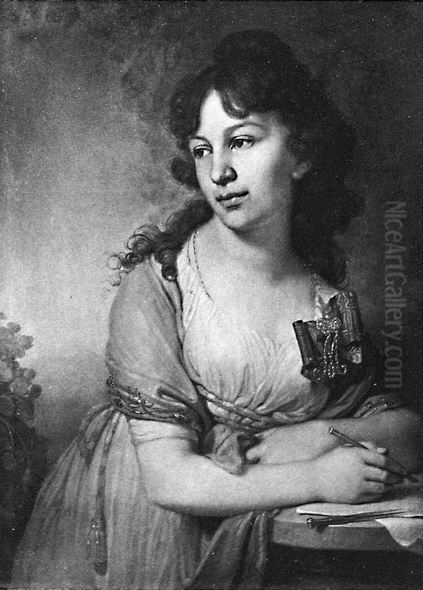 <<Knagina Ekaterina Alekseevna Dolgorukaa (1781-1860)>> Oil Painting by Vladimir Borovikovsky