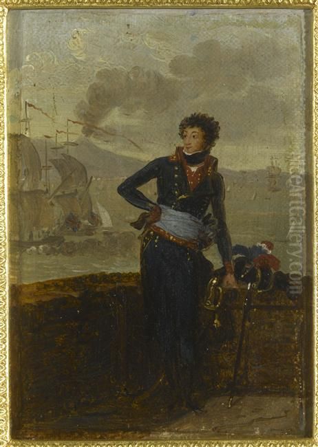 Portrait deVictor Leopold Berthier(1770-1807),general de divisionen 1799, presente devant labaie de Naples, alors chef d'etat-majorde l'armee francaiseaNaples. Oil Painting by Louis Gauffier