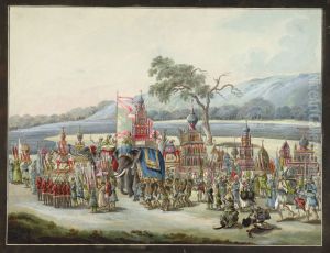 The ta'ziyahs being taken to the river for immersion