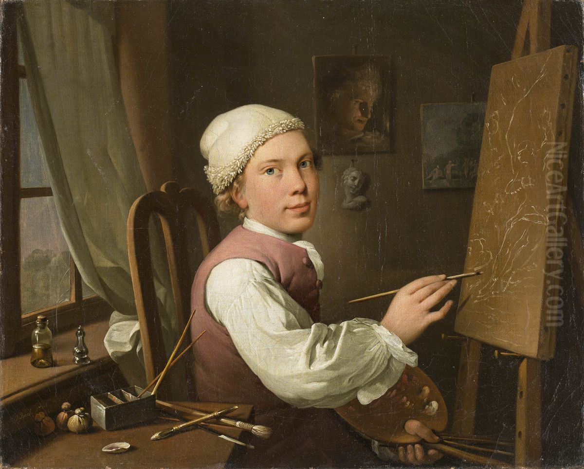 Self-portrait Oil Painting by Jens Juel