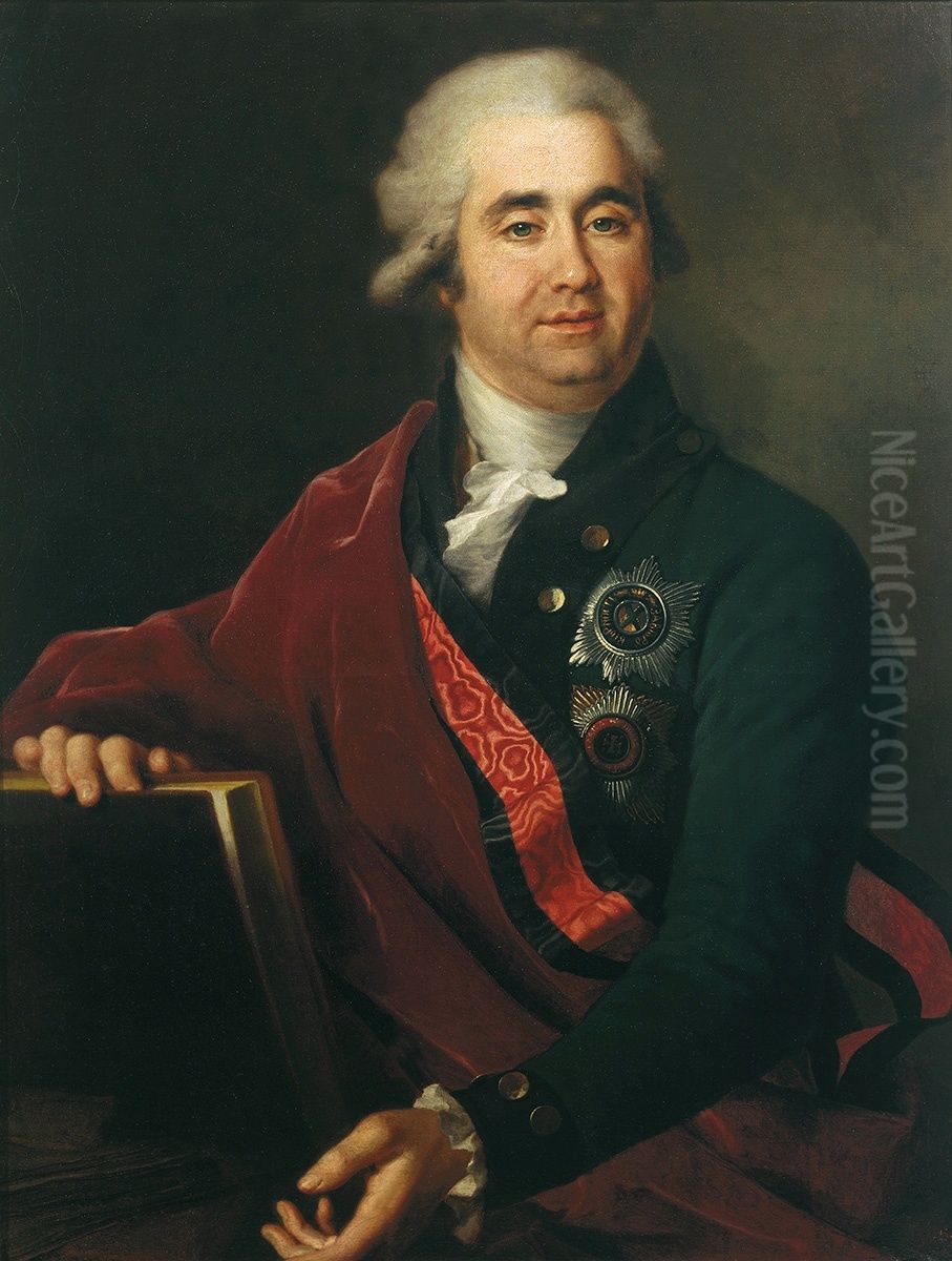 Portrait of Alexander Andreyevich Bezborodko (1747-1799) Oil Painting by Dmitry Levitzky