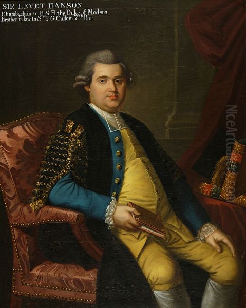 'Sir' Levett Hanson, writer, traveler, authority on heraldry and knighthood Oil Painting by unknown