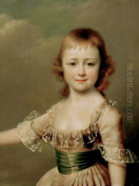<<Portret velikoj knazny Ekateriny Pavlovny v detstve>> Oil Painting by Dmitry Levitzky