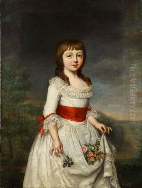 Portrait ofDuchess Charlotte Frederica of Mecklenburg-Schwerinas a child Oil Painting by Christoph Friedrich Reinhold Lisiewski