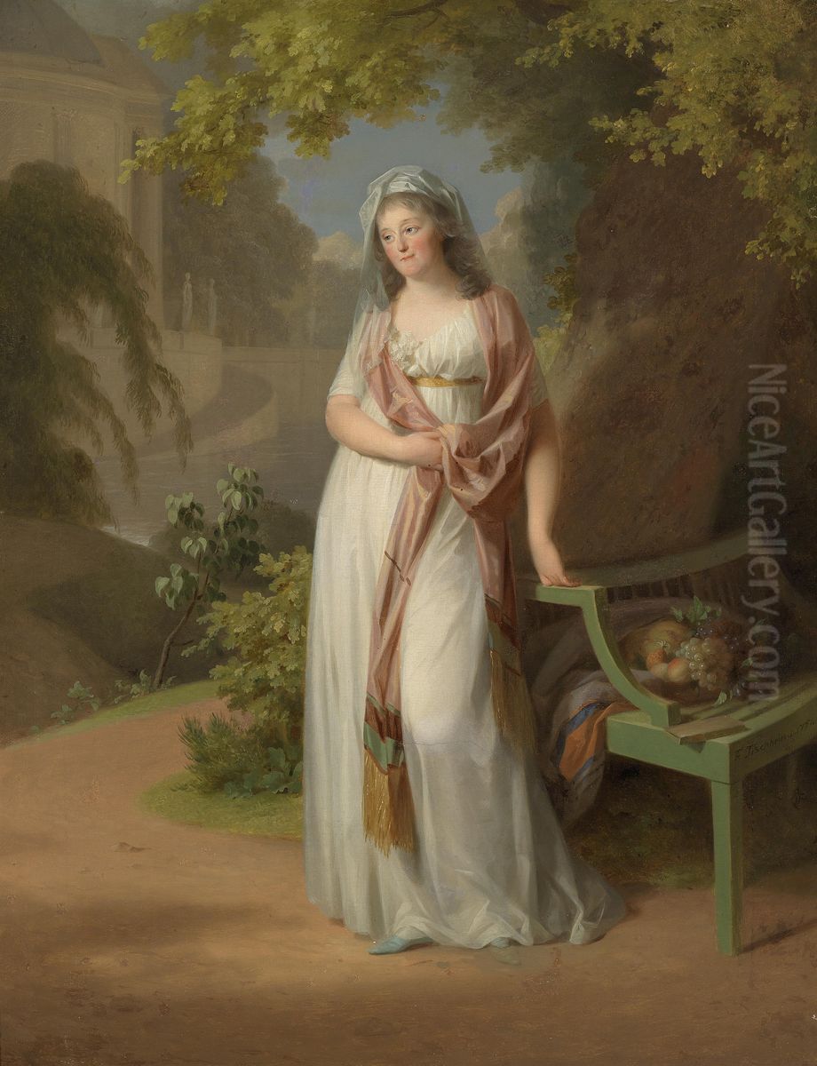 Portrait of Luise von Anhalt-Dessau (1750-1811) Oil Painting by Johann Friedrich August Tischbein