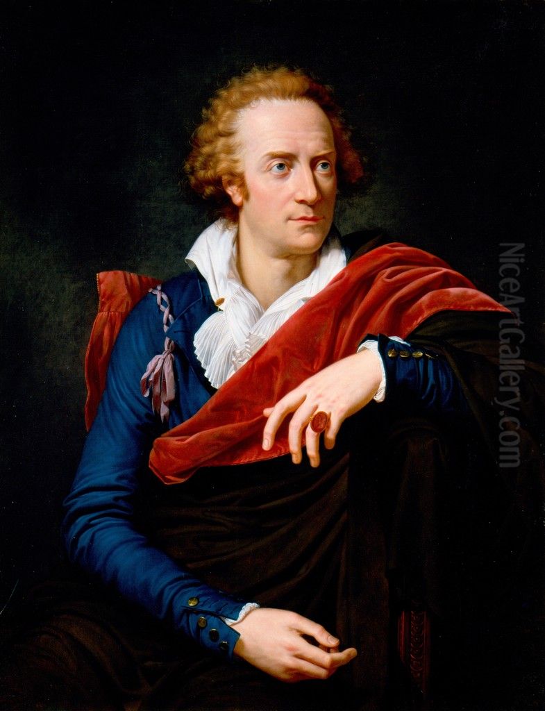 Portrait of Count Vittorio Alfieri Oil Painting by Francois-Xavier Fabre