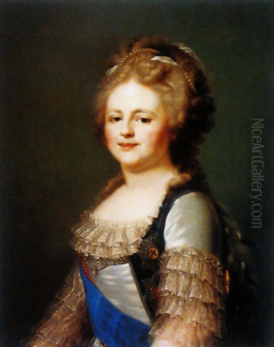 Portrait of Grand Duchess Maria Feodorovna. Oil Painting by Johann Baptist von Lampi the Elder