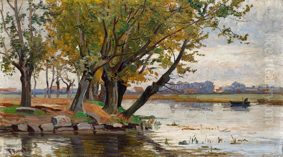 Autumn morning Oil Painting by Franz Bunke