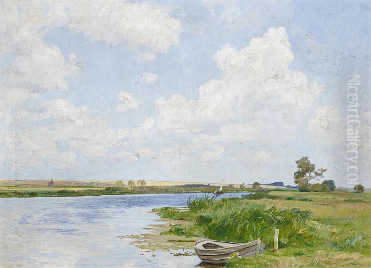 Mecklenburg countryside Oil Painting by Franz Bunke