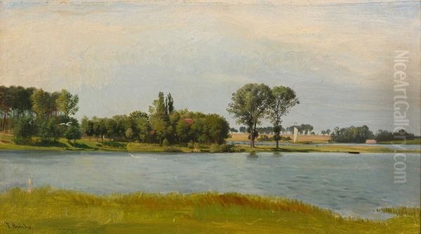 Flusslandschaft Oil Painting by Franz Bunke