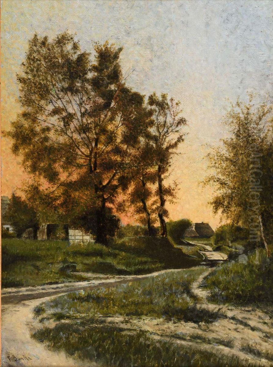 Way to the village Oil Painting by Franz Bunke